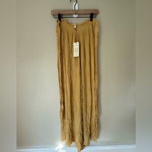So Cute Elan Mustard Wide Leg Pants